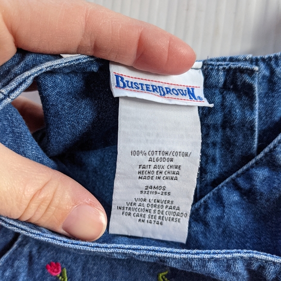 VINTAGE Buster Brown embroidered denim bib overall - Picture 3 of 10